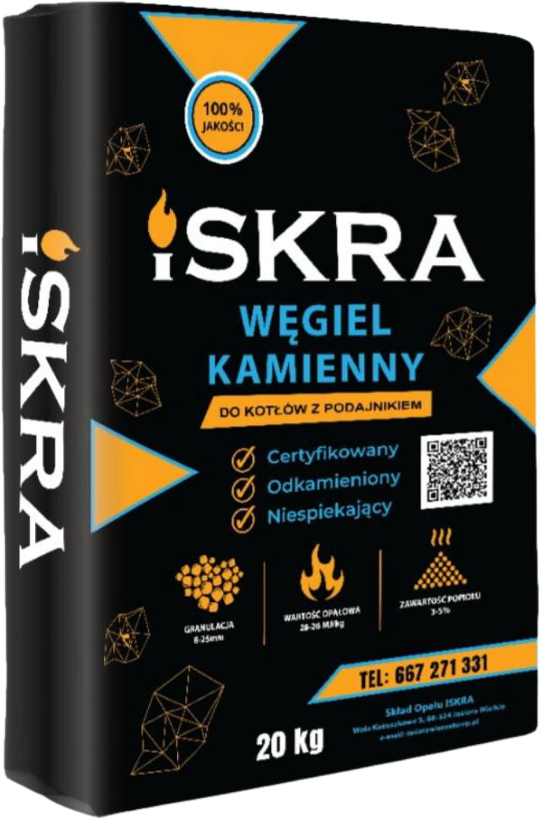 Worek węgla kamiennego ISKRA 20 kg